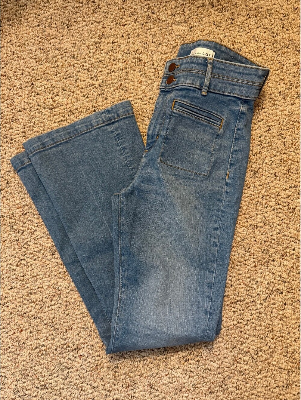 Loft flared medium wash high waisted jeans